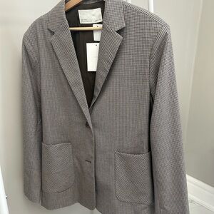 OAK + FORT Checkered Blazer in Gray